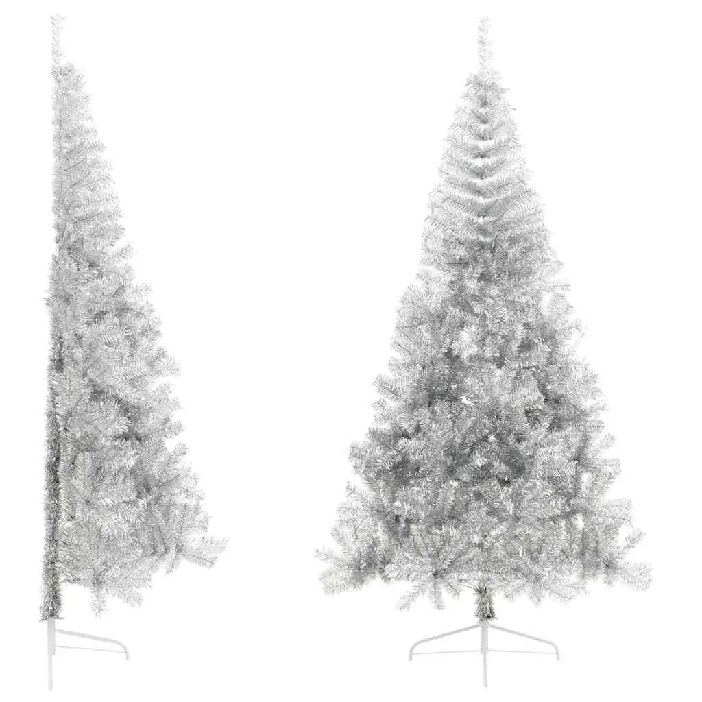 Half Christmas Tree 240cm Silver Artificial Holiday Decoration