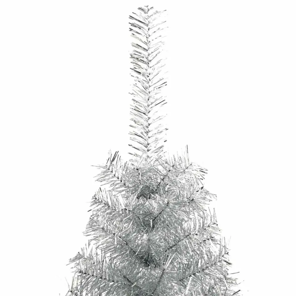 Half Christmas Tree 240cm Silver Artificial Holiday Decoration