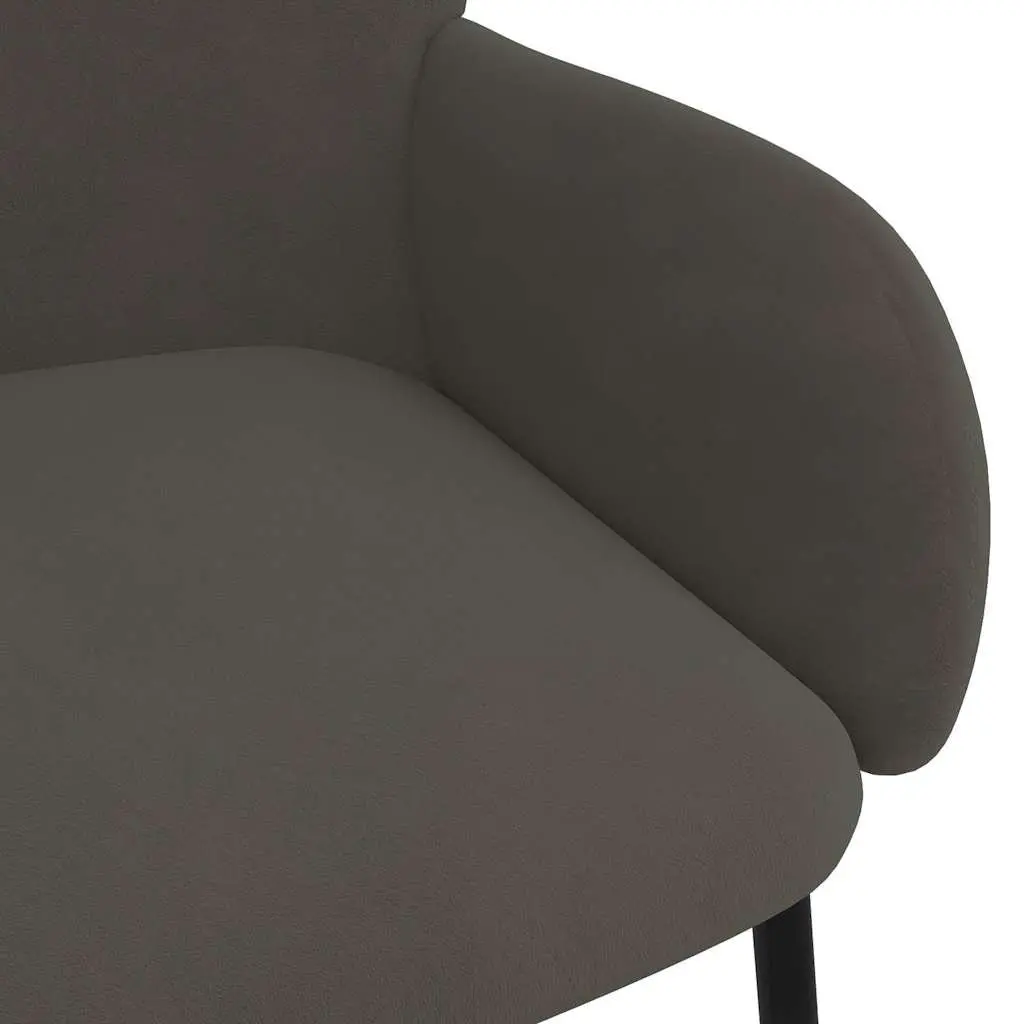 Dining Chairs Set of 2 Grey Velvet Kitchen Room Seating Armrest Backrest Padded