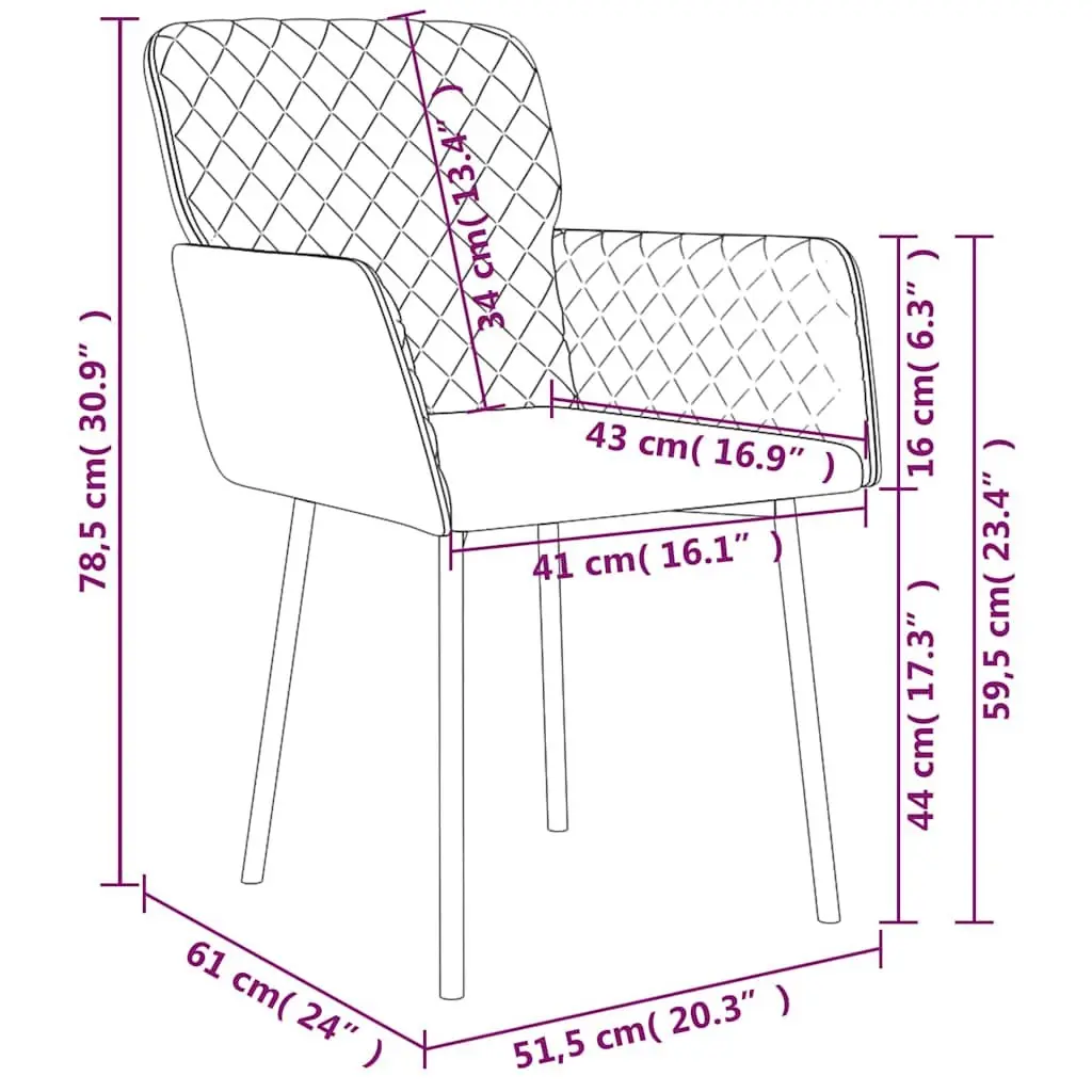 Dining Chairs Padded Comfort Black Velvet 2 Piece
