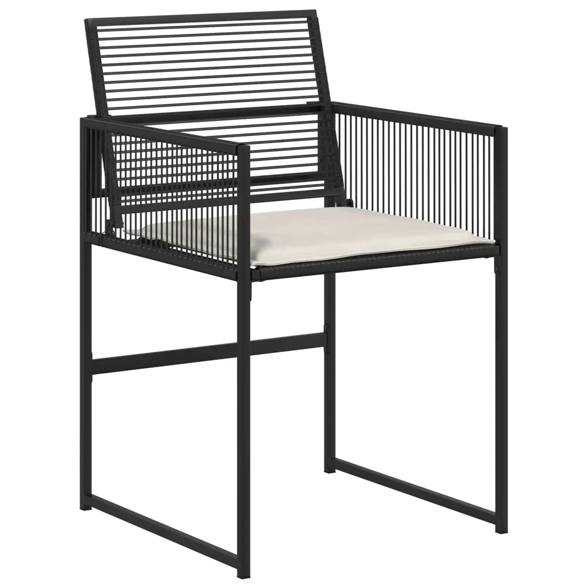 Outdoor Dining Set 5 Piece Black Poly Rattan Garden Furniture Glass Table