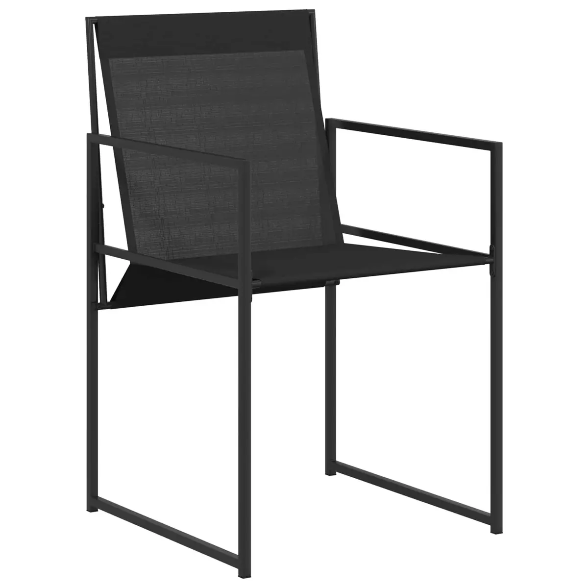 5 Piece Black Garden Patio Furniture Set Outdoor Dining Textilene Steel