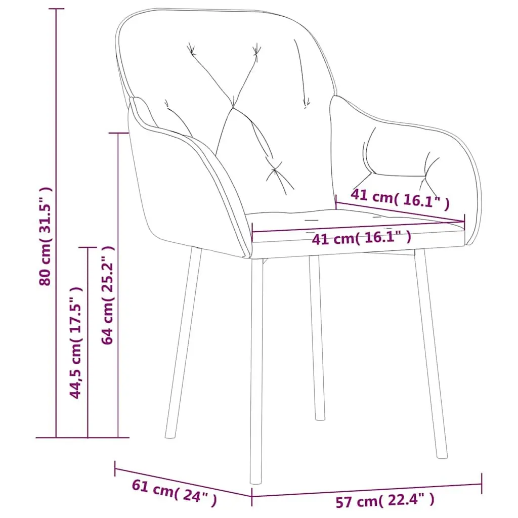 Dining Chairs Black Velvet Padded Foam Armrest Backrest 2 Piece