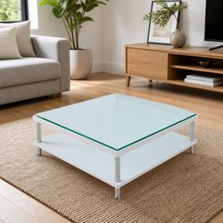 Tempered Glass Table Top 50x50 cm Transparent Dining Coffee Garden Tabletop