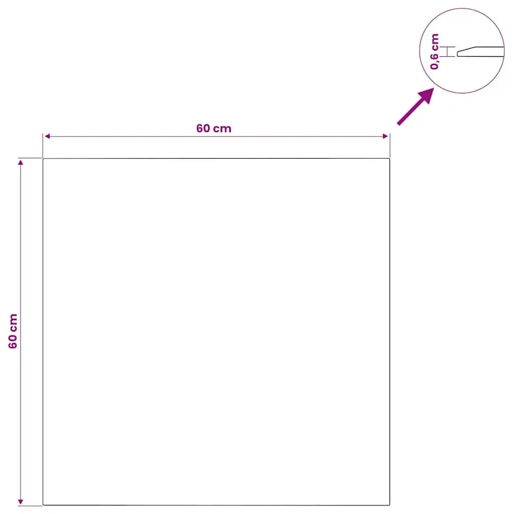 Tempered Glass Table Top 60x60 cm Transparent Dining Coffee Garden Furniture