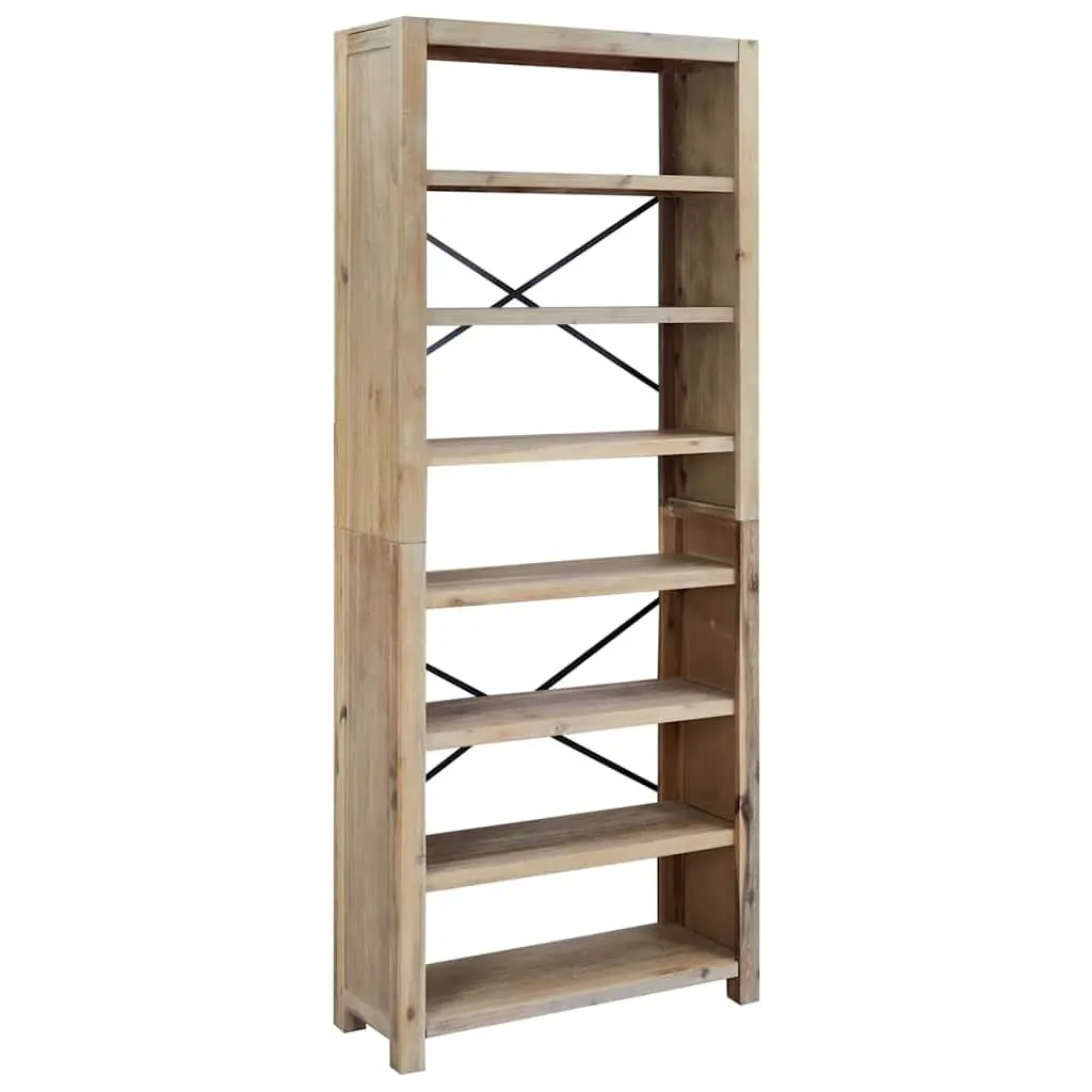 7-Tier Wooden Bookcase Organiser 80x30x200cm Acacia Brown