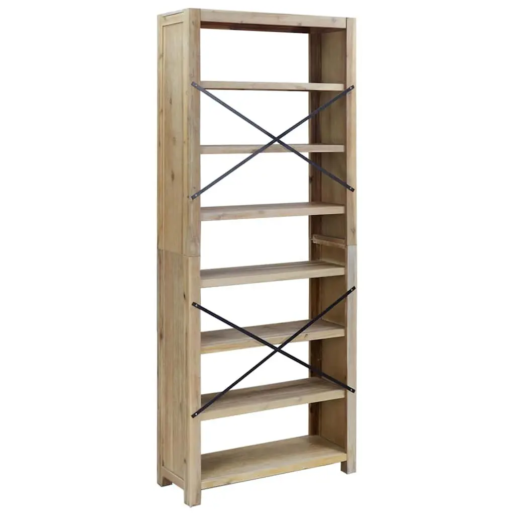 7-Tier Wooden Bookcase Organiser 80x30x200cm Acacia Brown