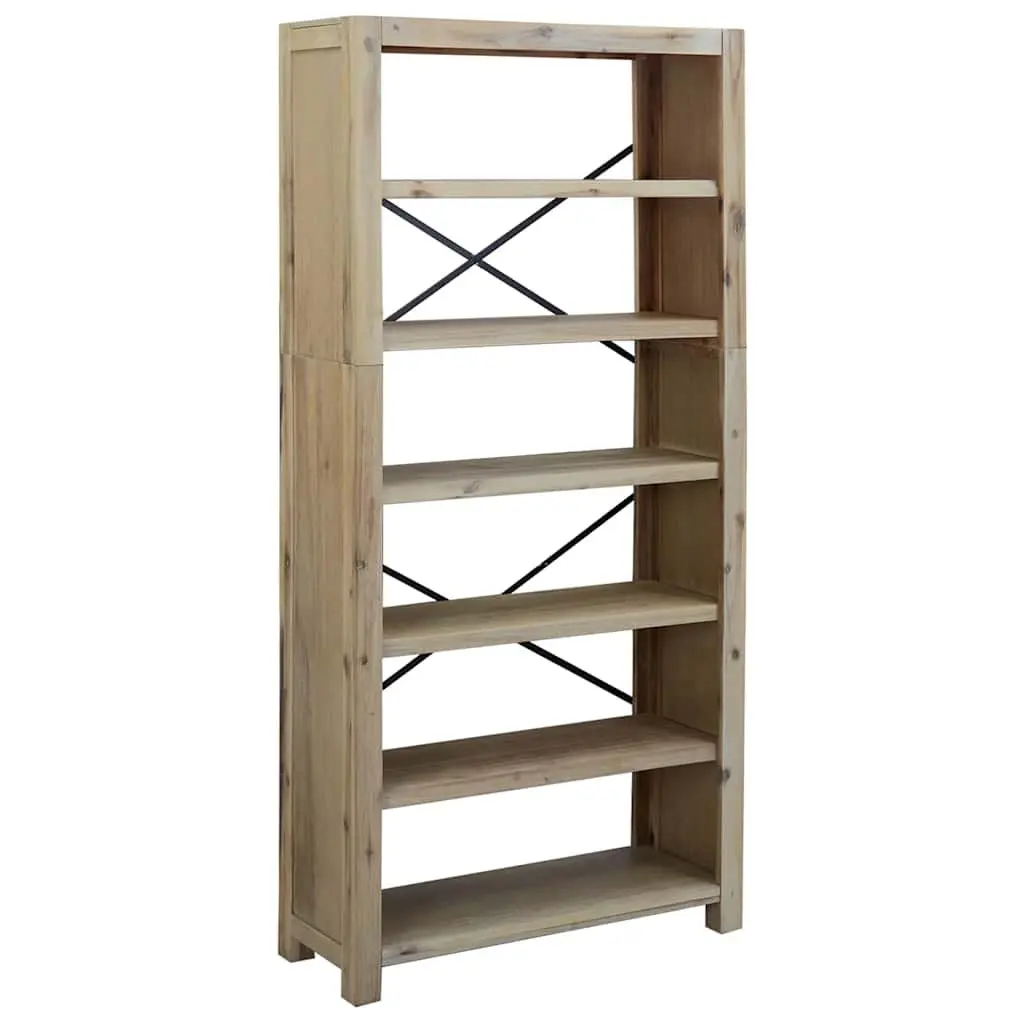 6-Tier Bookcase with Rustic Charm and Stability