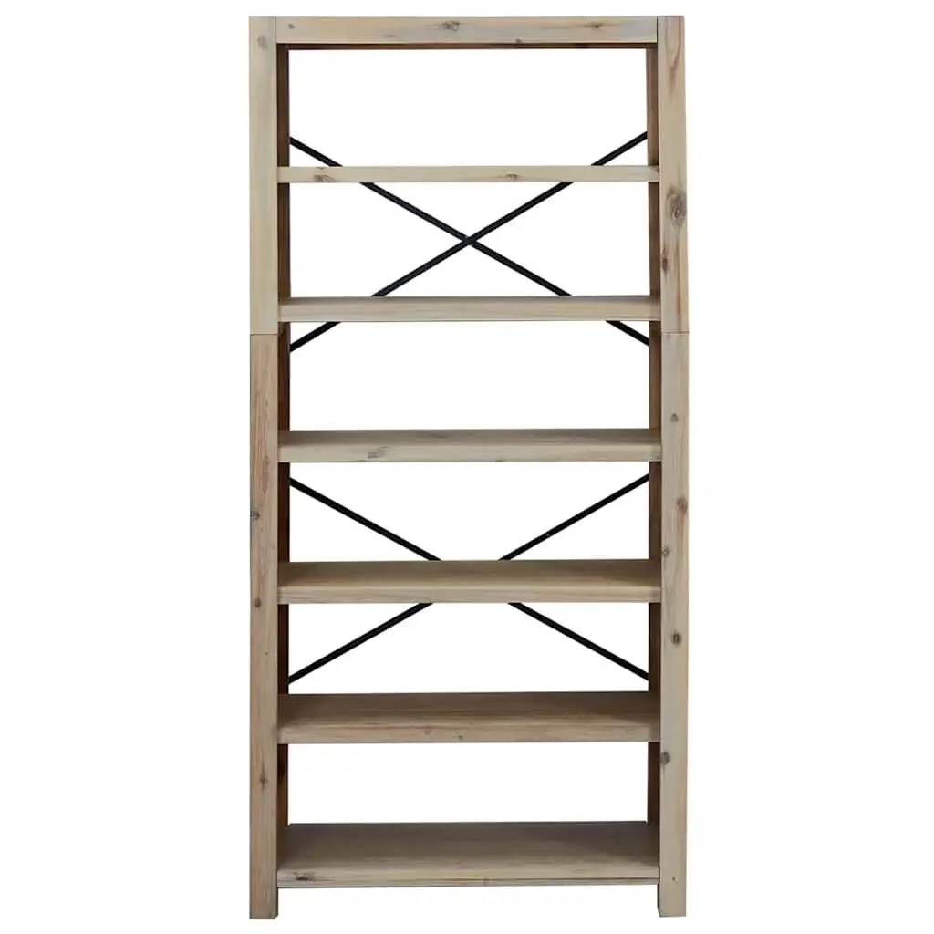 6-Tier Bookcase with Rustic Charm and Stability