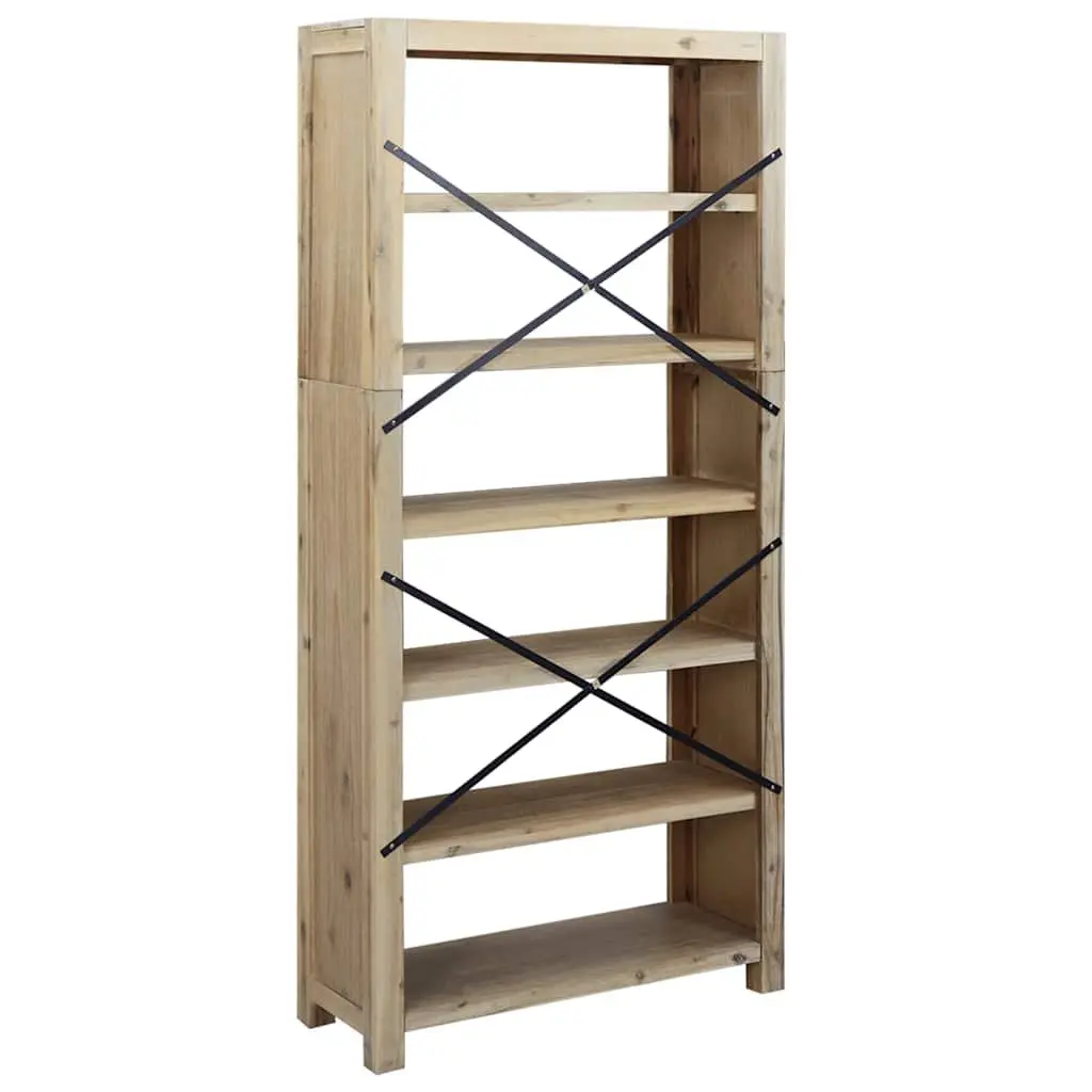 6-Tier Bookcase with Rustic Charm and Stability