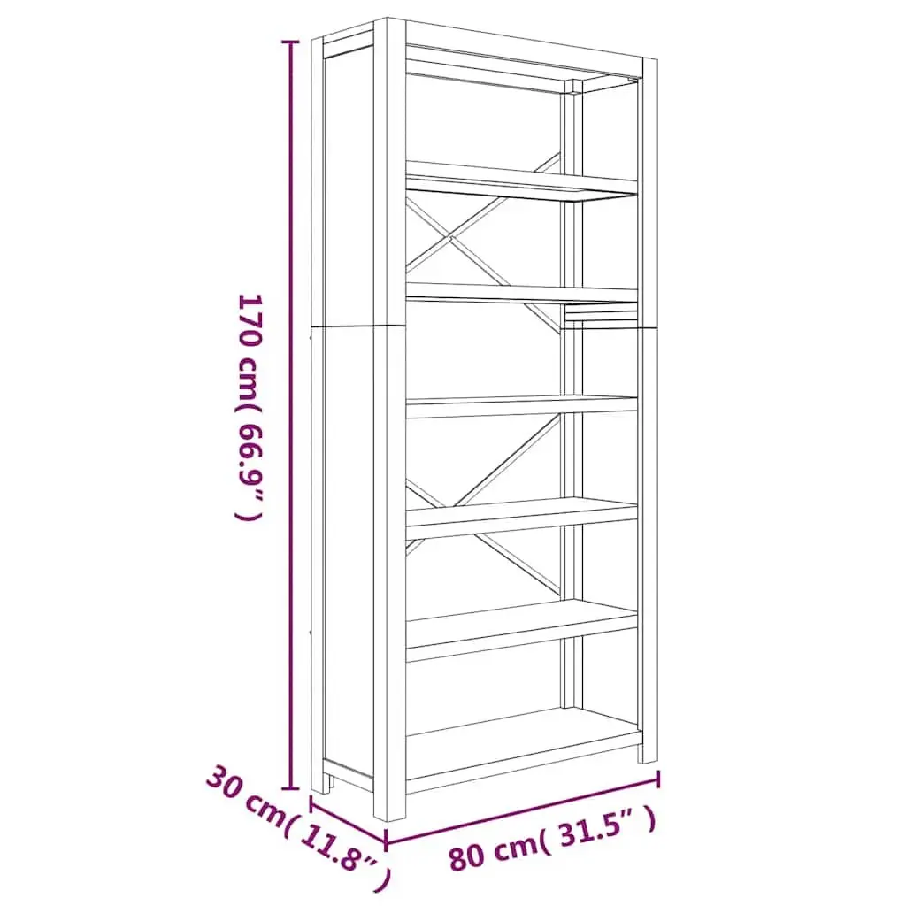 6-Tier Bookcase with Rustic Charm and Stability