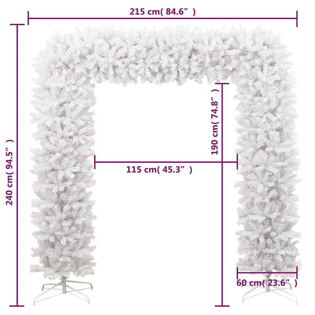 Christmas Tree Arch 240cm White Seasonal Holiday Decoration