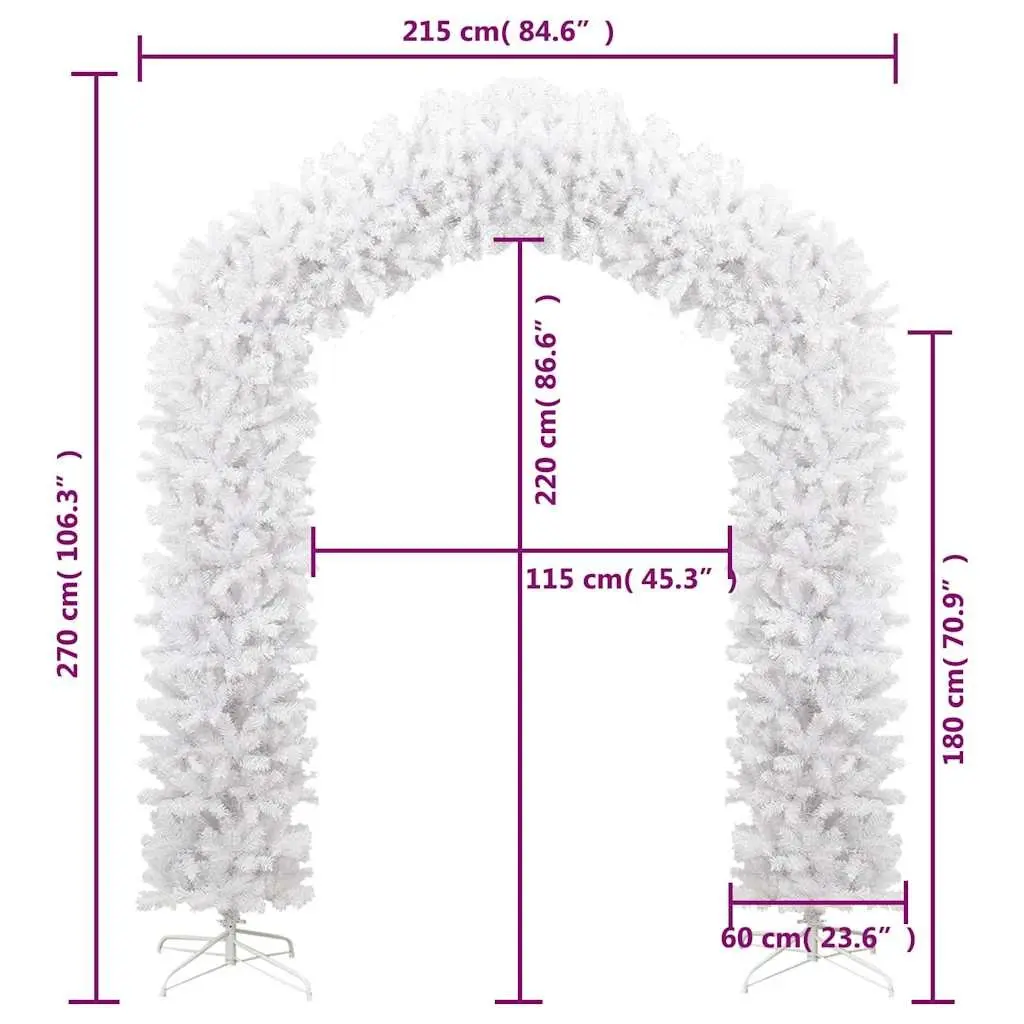 Christmas Tree Arch Seasonal Decoration 270 cm White