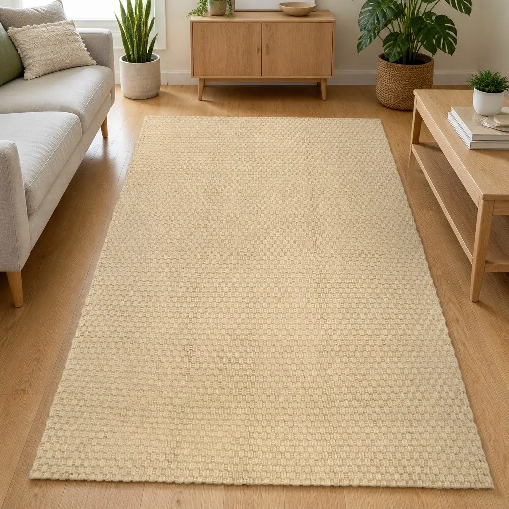Cotton Rope Woven Rug Living Room Bedroom 120x180 cm Natural Brown