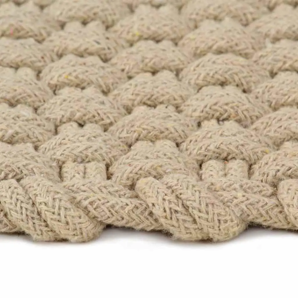 Cotton Rope Woven Rug Living Room Bedroom 120x180 cm Natural Brown