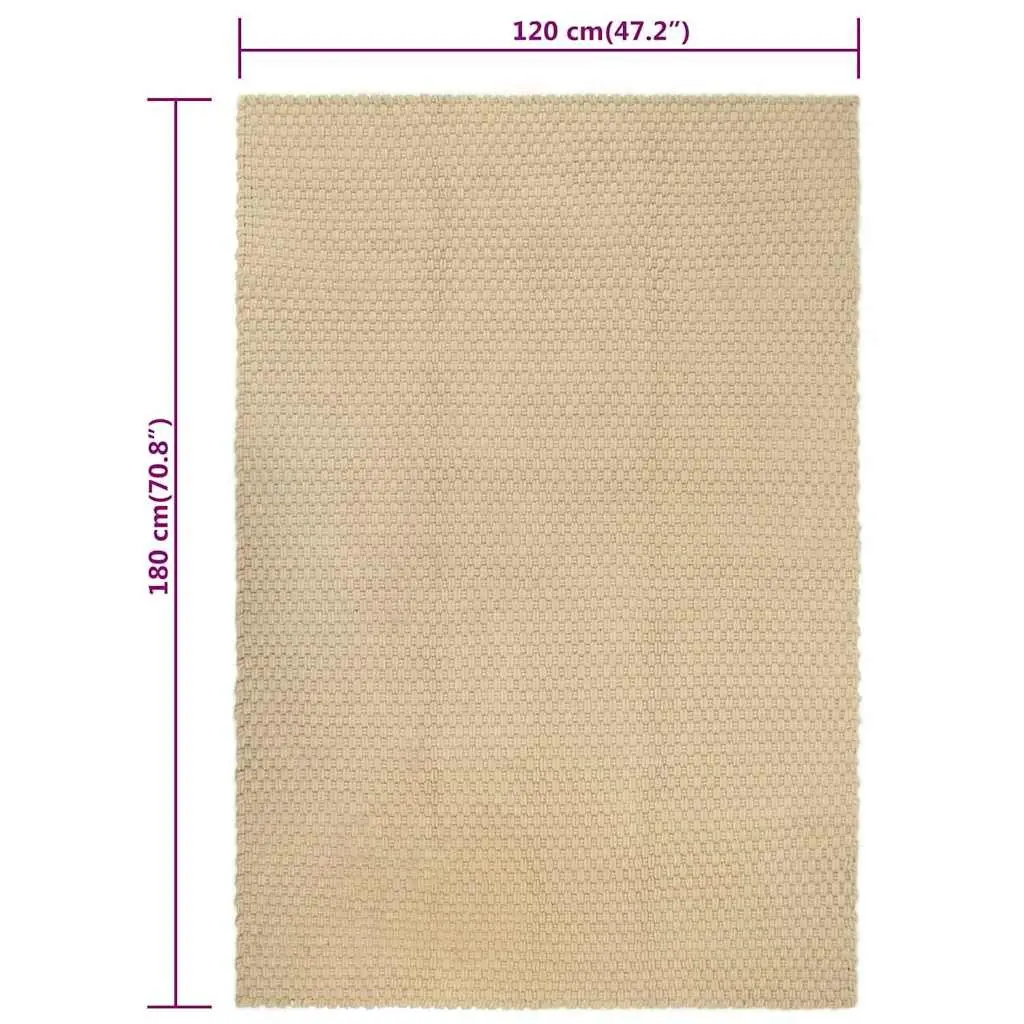 Cotton Rope Woven Rug Living Room Bedroom 120x180 cm Natural Brown