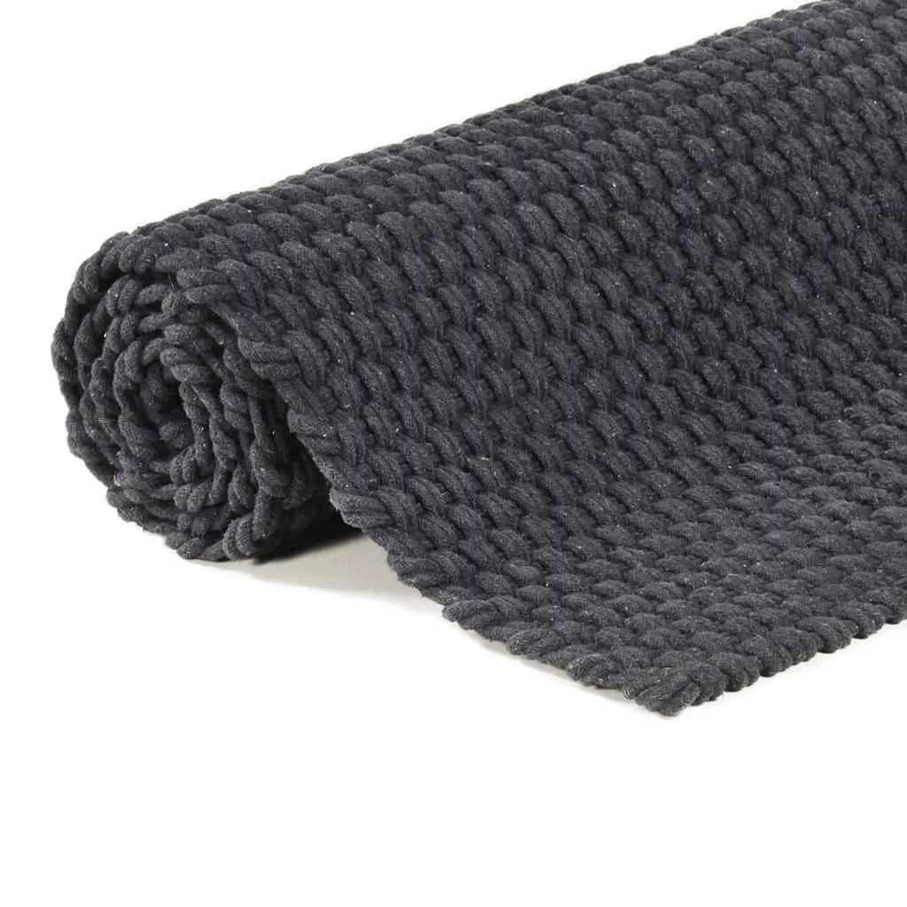 Cotton Rope Rug Floor Mat Anthracite 80x160 cm Living Room Bedroom