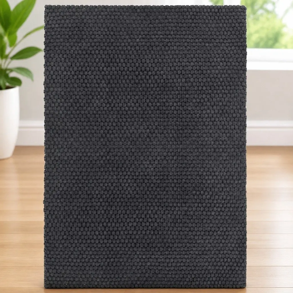 Cotton Rope Woven Rug 160x230 cm in Anthracite