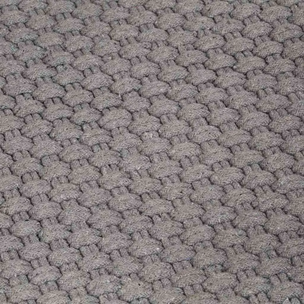 Grey Cotton Rectangular Rug 80x160 cm Rope Woven Design Living Room Bedroom