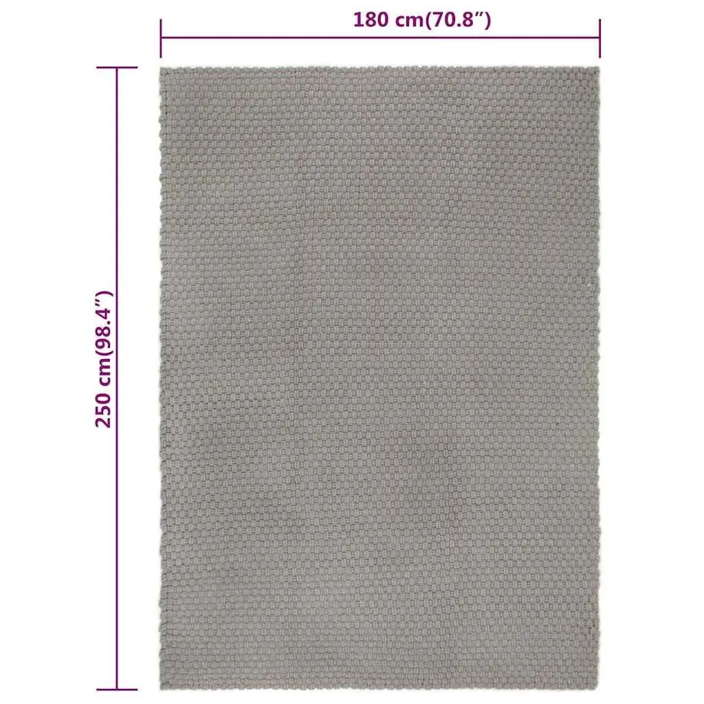 Cotton Rope Rug Grey 180x250 cm Floor Mat