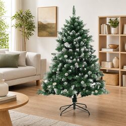 Artificial Christmas Tree 150cm Green Hinged Branches PVC with Stand Seasonal