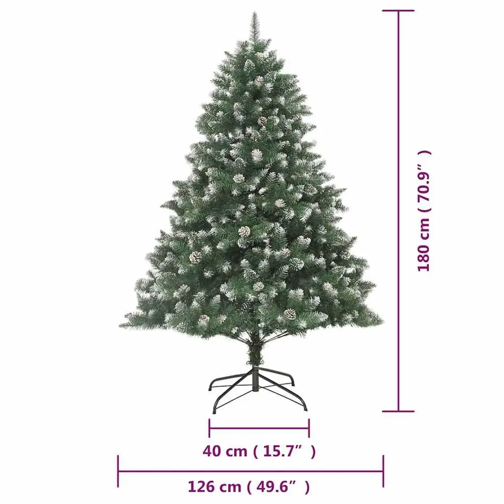 Christmas Tree Artificial Green 180cm PVC Hinged Branches with Stand Indoor Decoration