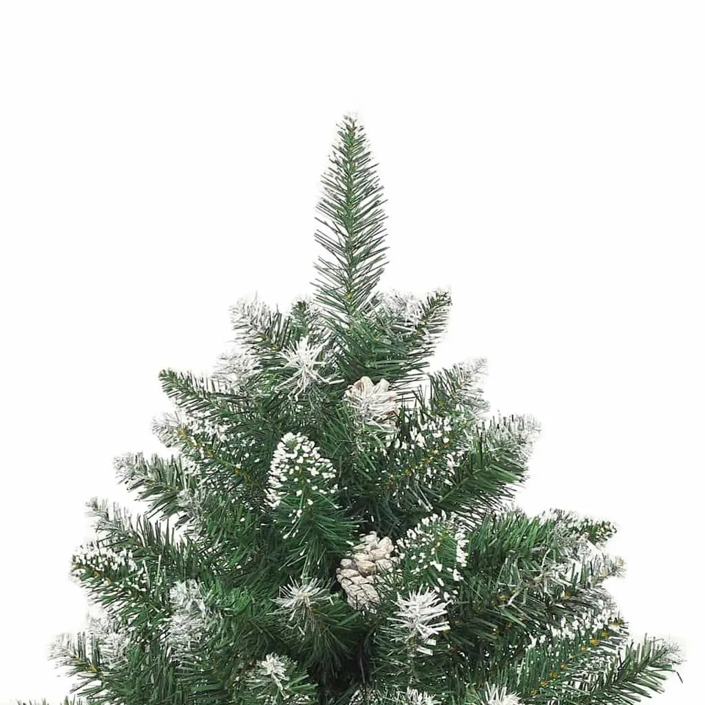 Artificial Christmas Tree Green 210cm Realistic PVC Hinged Branches Snow Flocked