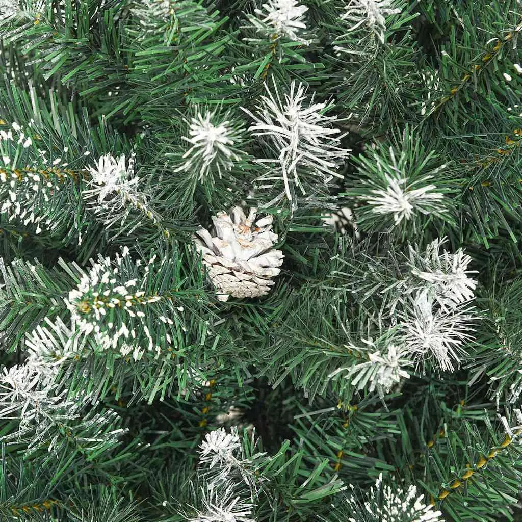 Artificial Christmas Tree Green 210cm Realistic PVC Hinged Branches Snow Flocked