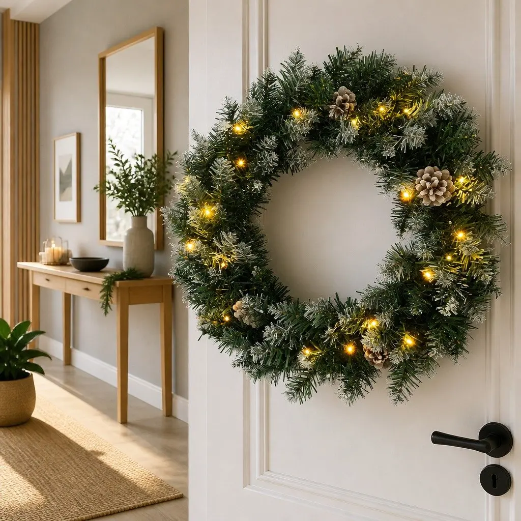 Christmas Wreath 45cm LED Lights Holiday Decoration Indoor Outdoor
