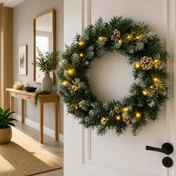 Reliable 45cm LED Christmas Wreath for Yearly Use