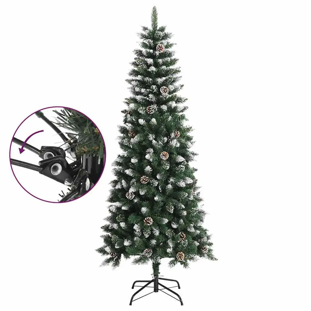 Artificial Christmas Tree 180cm Green PVC Hinged Branches