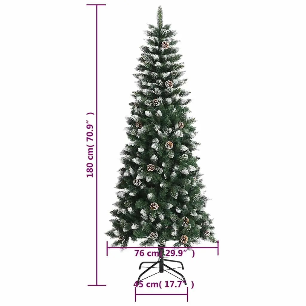 Artificial Christmas Tree 180cm Green PVC Hinged Branches