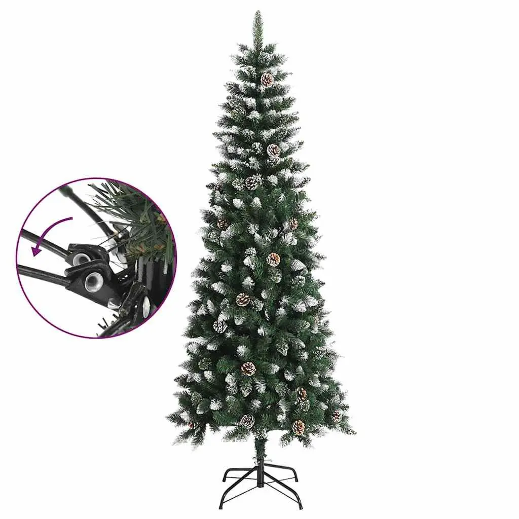 Christmas Tree Artificial 240cm Green PVC Hinged Branches for Holiday Decor