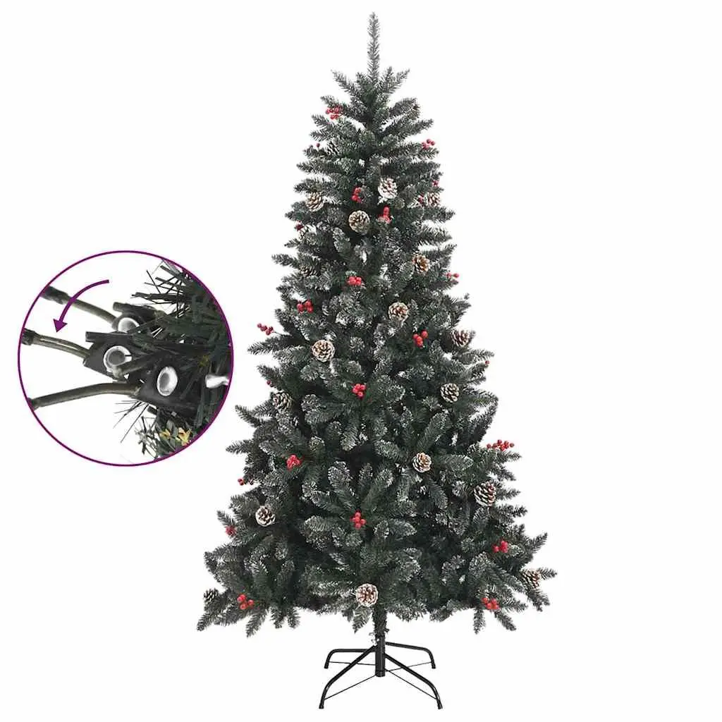 Artificial Christmas Tree 180 cm Green PVC Hinged Branches