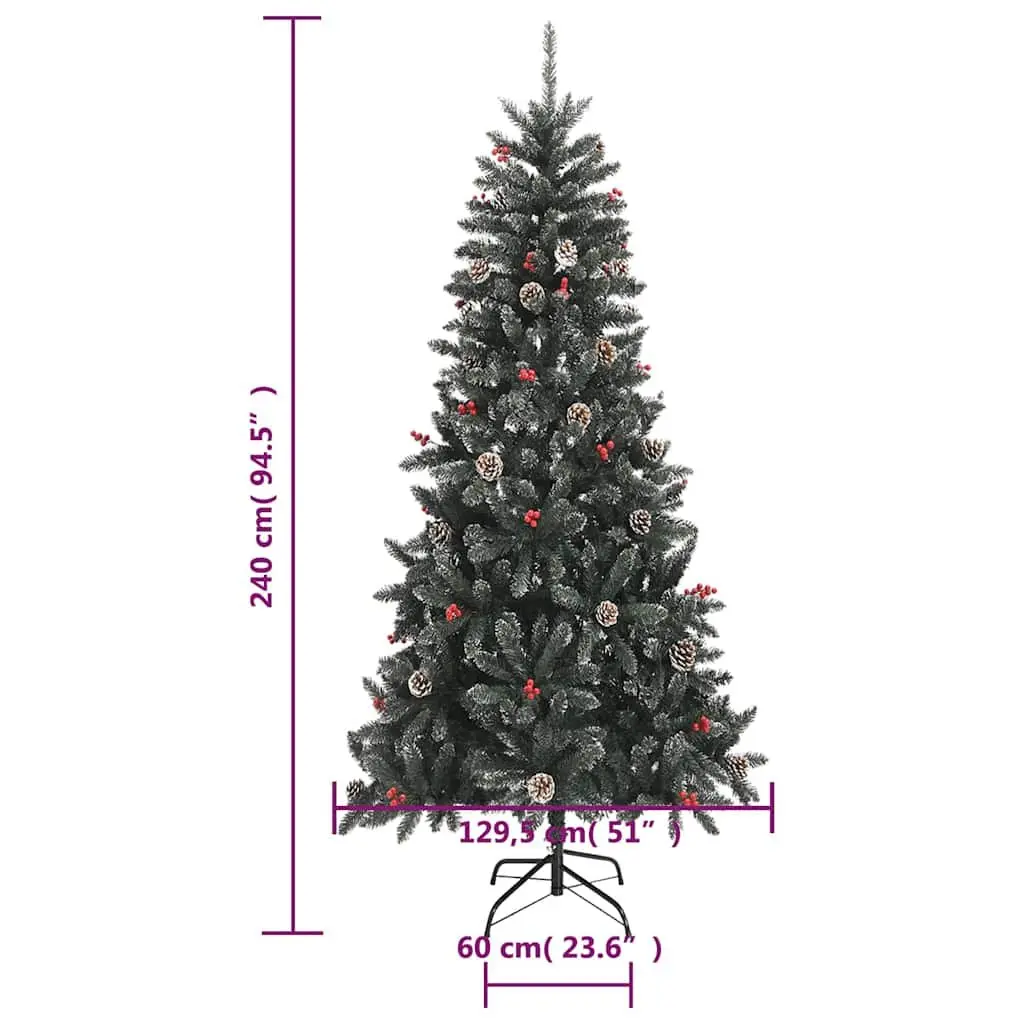 Artificial Christmas Tree 240cm Green PVC Hinged Branches