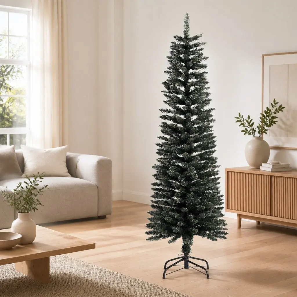 Artificial Christmas Tree Slim 150cm Green Bushy PVC Holiday