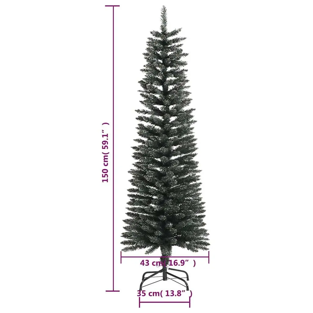 Artificial Christmas Tree Slim 150cm Green Bushy PVC Holiday