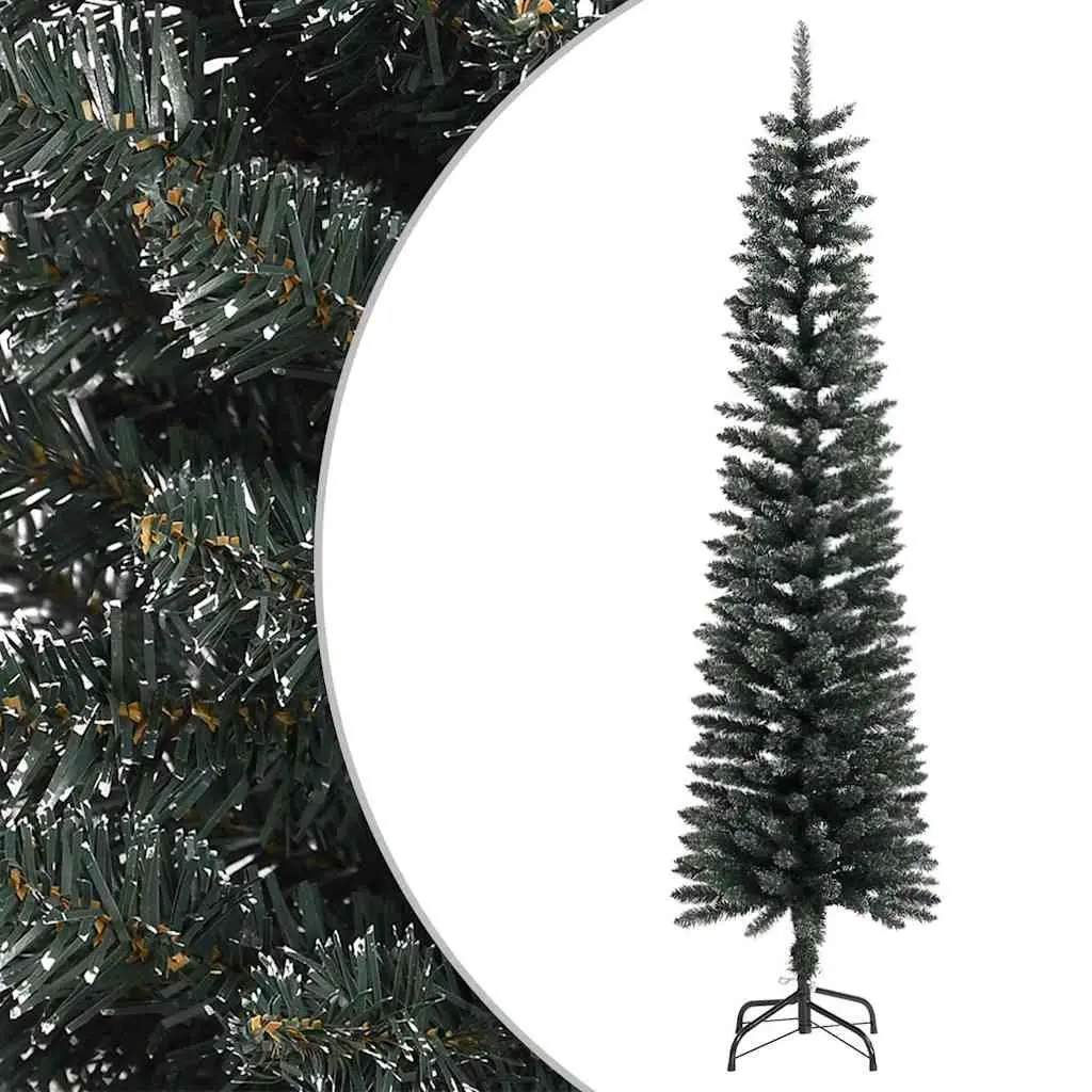 Slim Christmas Tree 180cm Green PVC Bushy Tips for Narrow Spaces