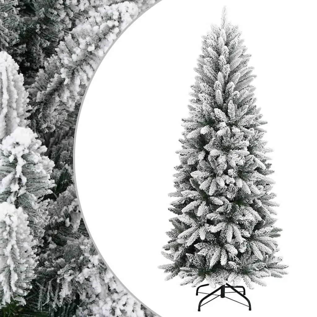 Artificial Christmas Tree 120cm White Flocked Snow Hinged Branches PVC PE