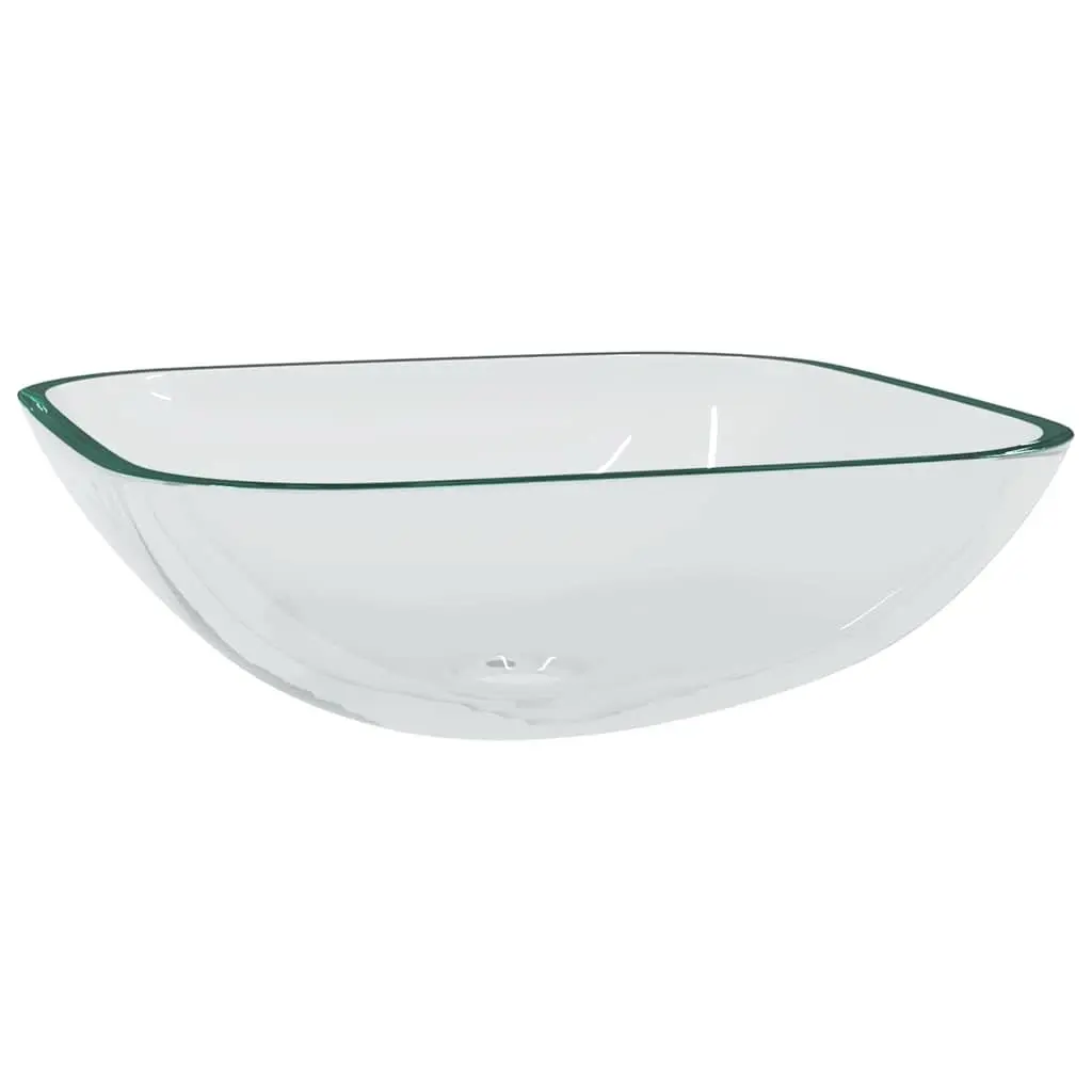 Transparent Glass Basin 42x42x14cm Above Counter Bathroom Sink Vessel