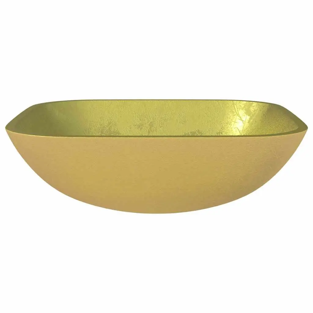 Glass Basin Bathroom Sink 42x42x14 cm Above Counter Vessel Modern Washroom