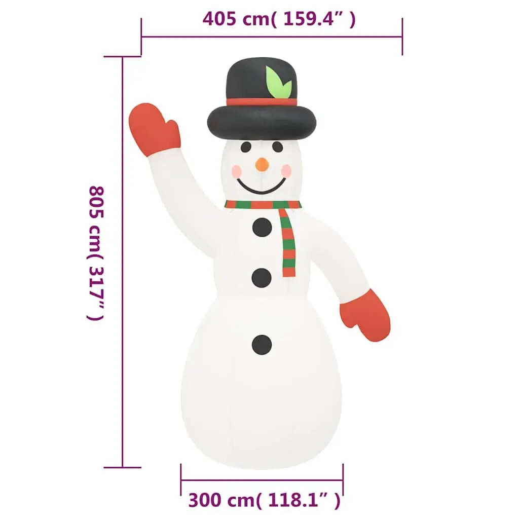 Inflatable Snowman Decoration with LED Lights for Outdoor Yard Christmas Holiday 805 cm