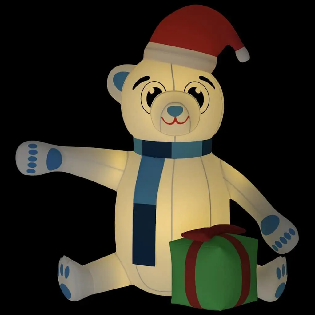 Inflatable Teddy Bear Decoration LED 180cm Outdoor Christmas Holiday