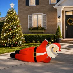 Christmas Inflatable Lying Santa 160cm Yard Decoration with LED Lights