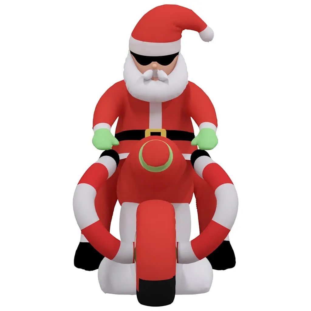 Inflatable Santa on Motorcycle Holiday Decoration 158cm with LED Lights