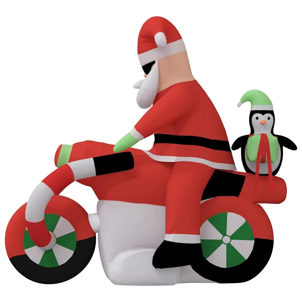 Inflatable Santa on Motorcycle Holiday Decoration 158cm with LED Lights