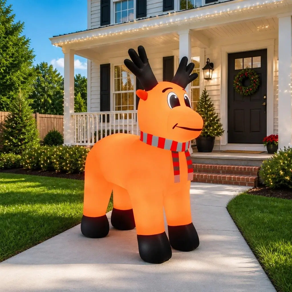Inflatable Reindeer Outdoor Yard Decoration 400cm with LED Lights