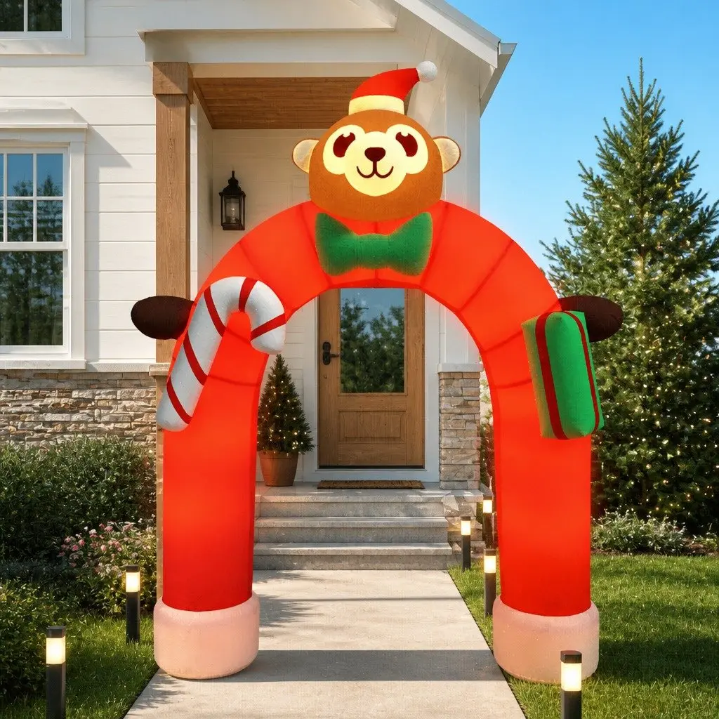 Inflatable Arch Gate Christmas Decoration Outdoor 380cm with LED Lights