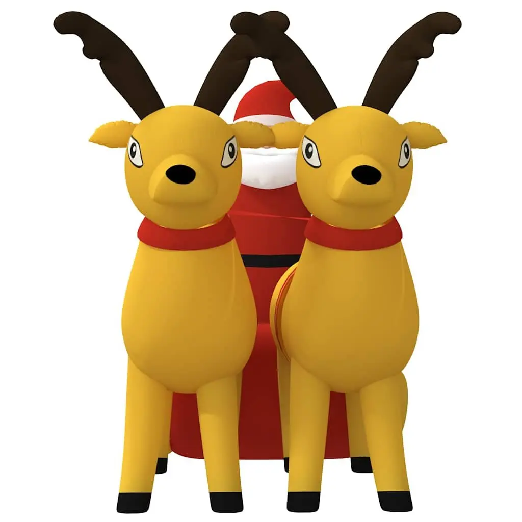 Inflatable Santa and Reindeer Yard Decoration LED Outdoor Holiday 130cm