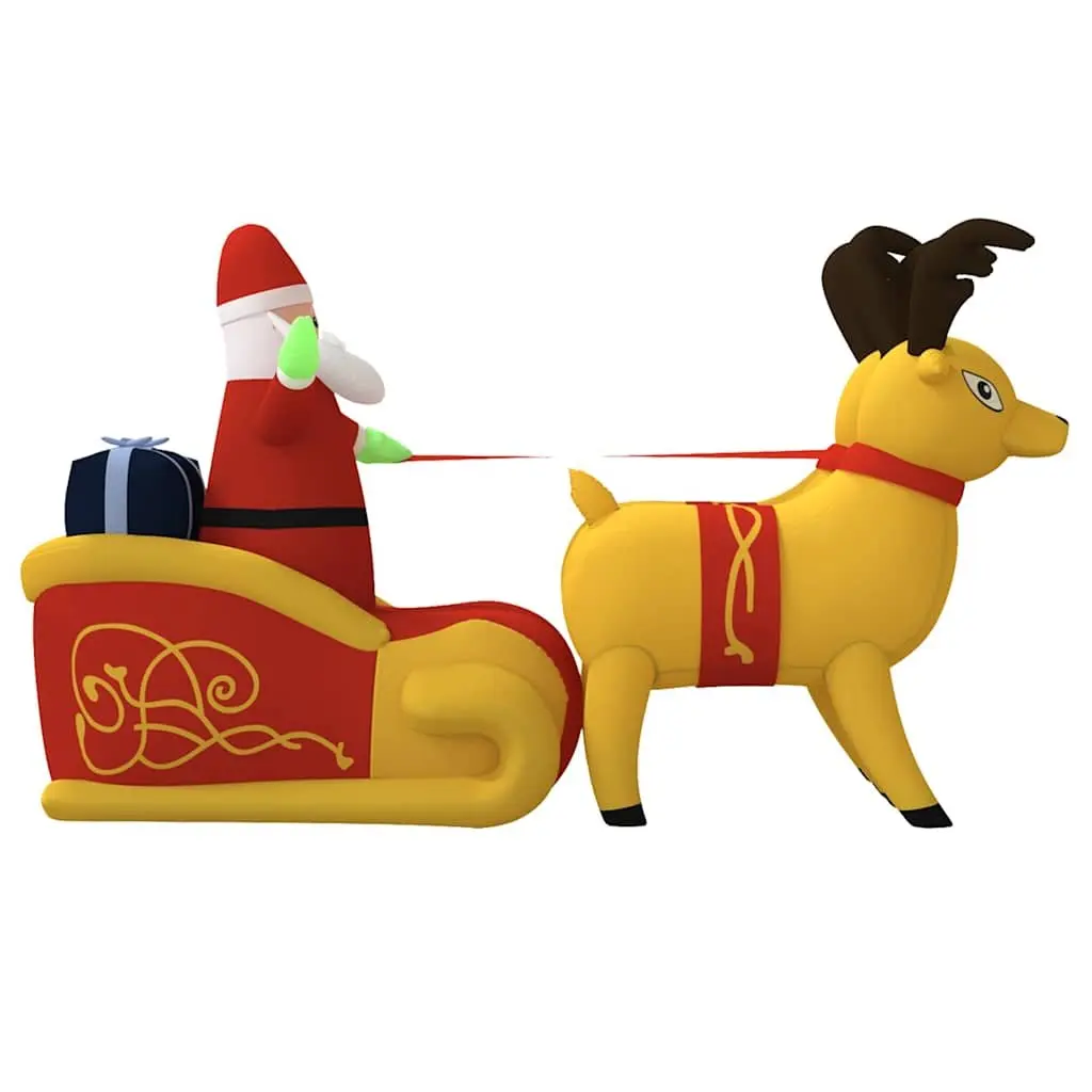 Inflatable Santa and Reindeer Yard Decoration LED Outdoor Holiday 130cm